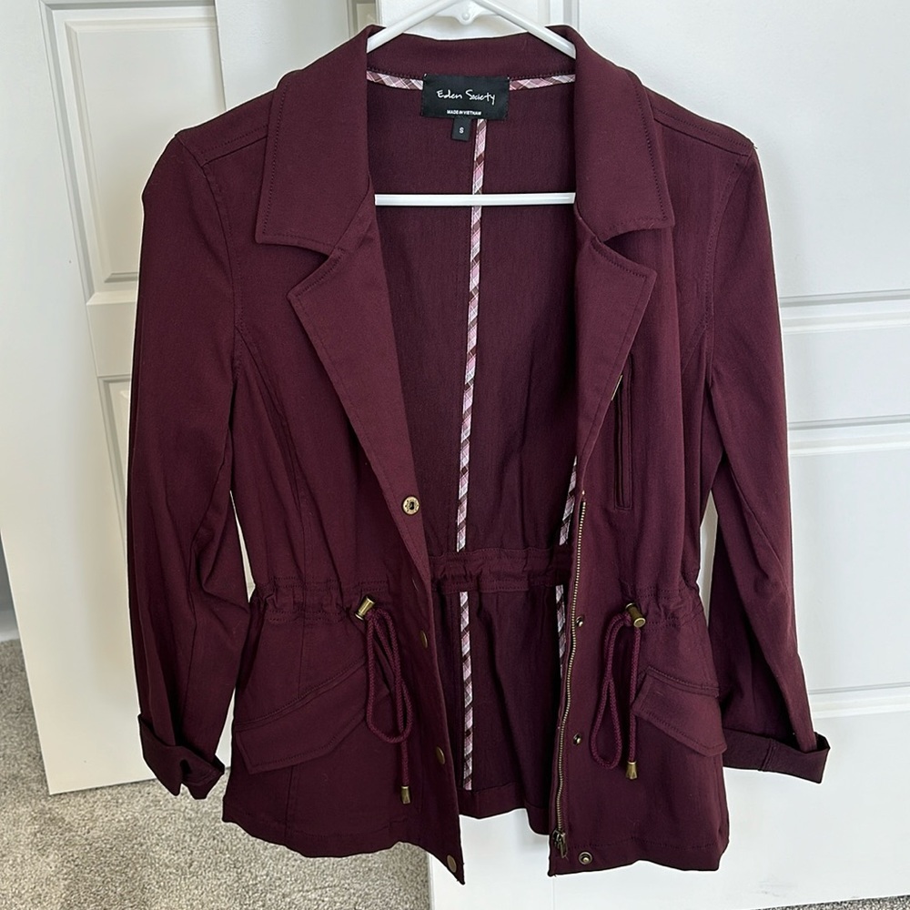 Dark purple rain jacket, never worn, brand new!